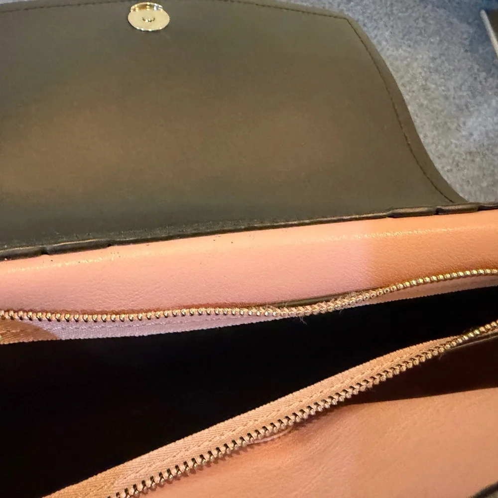 kate spade black leather flap backpack